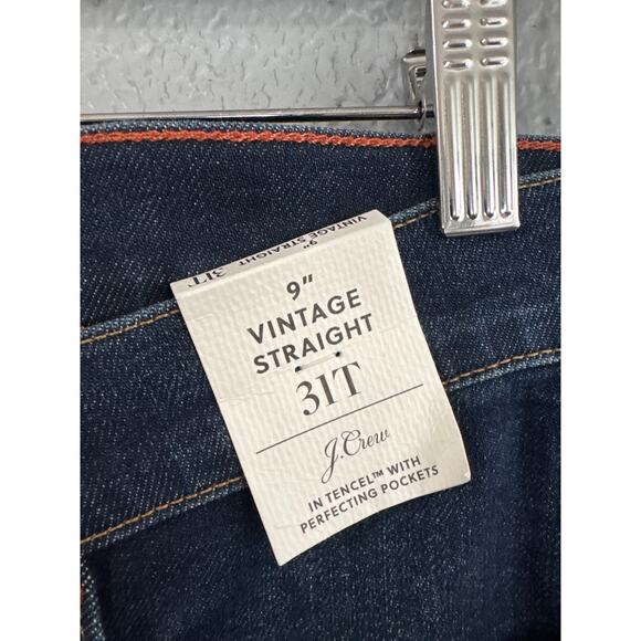 NWT J.Crew 9" Vintage Straight Leg Jeans in Bristol Wash size 31T - Picture 2 of 3